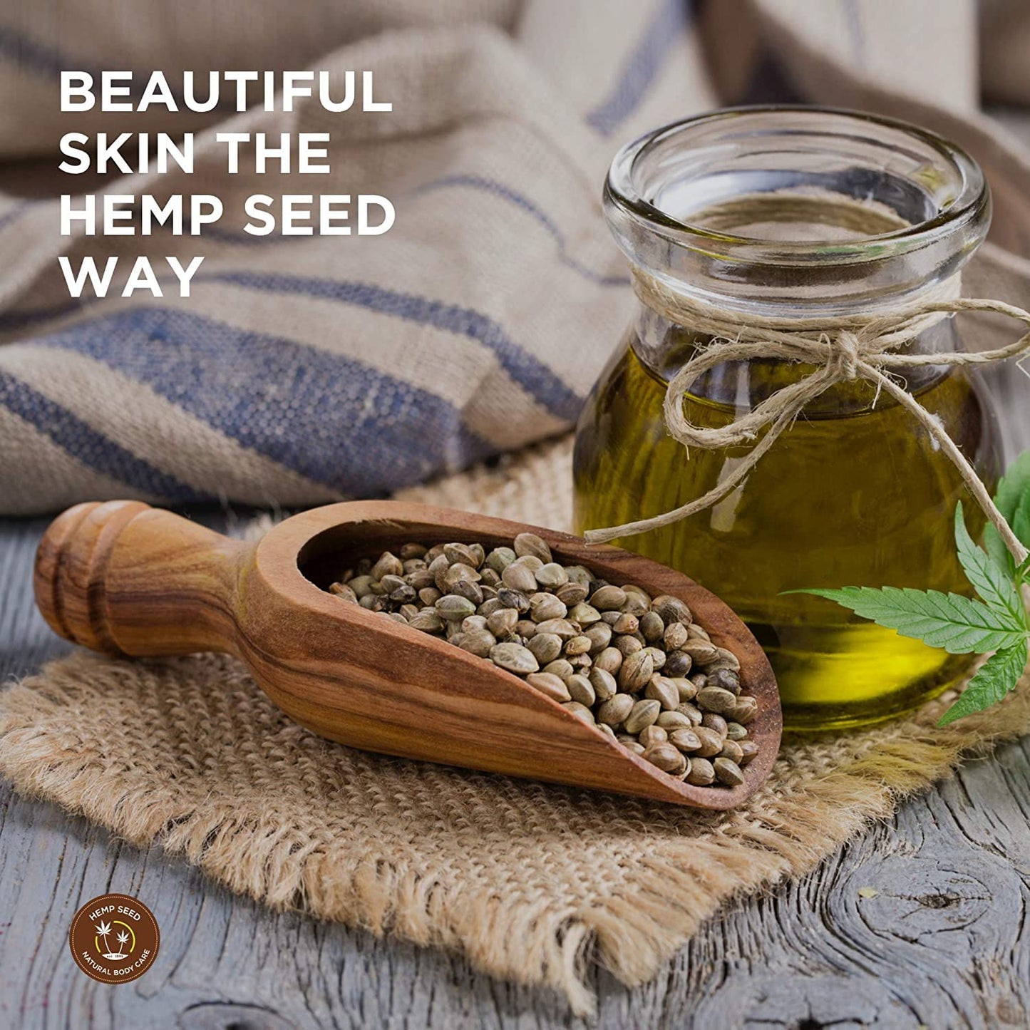 Hemp Seed Hand & Body Lotion, Nag Champa Scent - 7 oz. - Soothe Dry Skin - Argan Oil, Hemp Seed Oil - Light, Non-Greasy Formula - Vegan & Cruelty Free