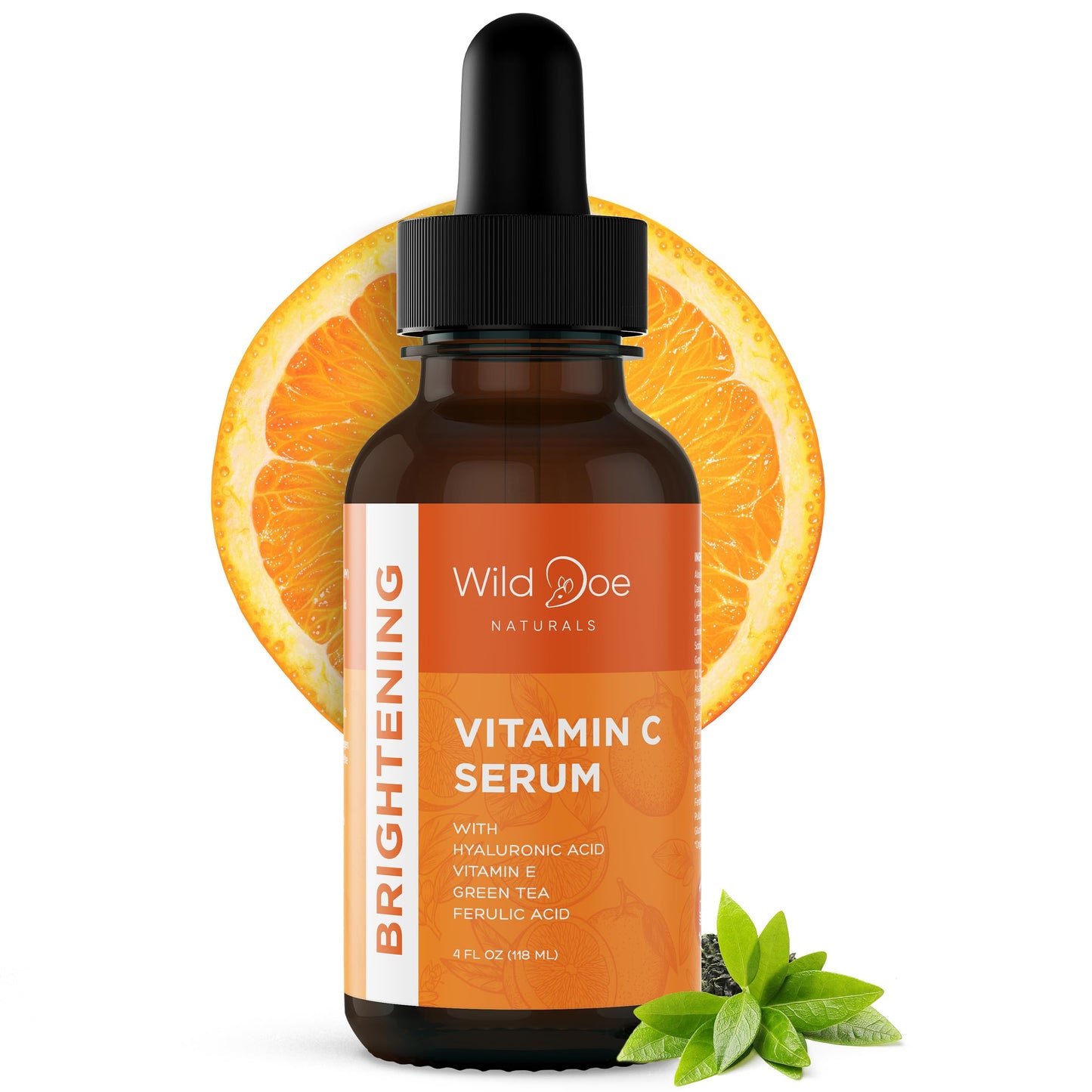 Vitamin C Serum for Face with Hyaluronic Acid - Firming Anti Aging Serum, Pore Minimizer, Acne Scars and Dark Spot Remover for Face - Vitamin C facial serum + Ferulic Acid, Vitamin E, Green Tea -4 oz