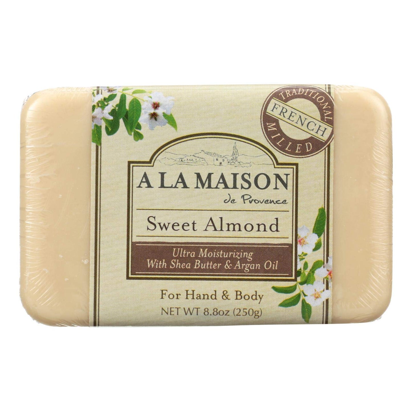 A LA MAISON Fresh Sea Salt, Sweet Almond & Rose Lilac Scent Uses: Hand and Body, Essential Oils, Plant Based, Vegan, Cruelty-Free, Alcohol & Paraben Free (3 Bars of Soap, 8.8 oz)