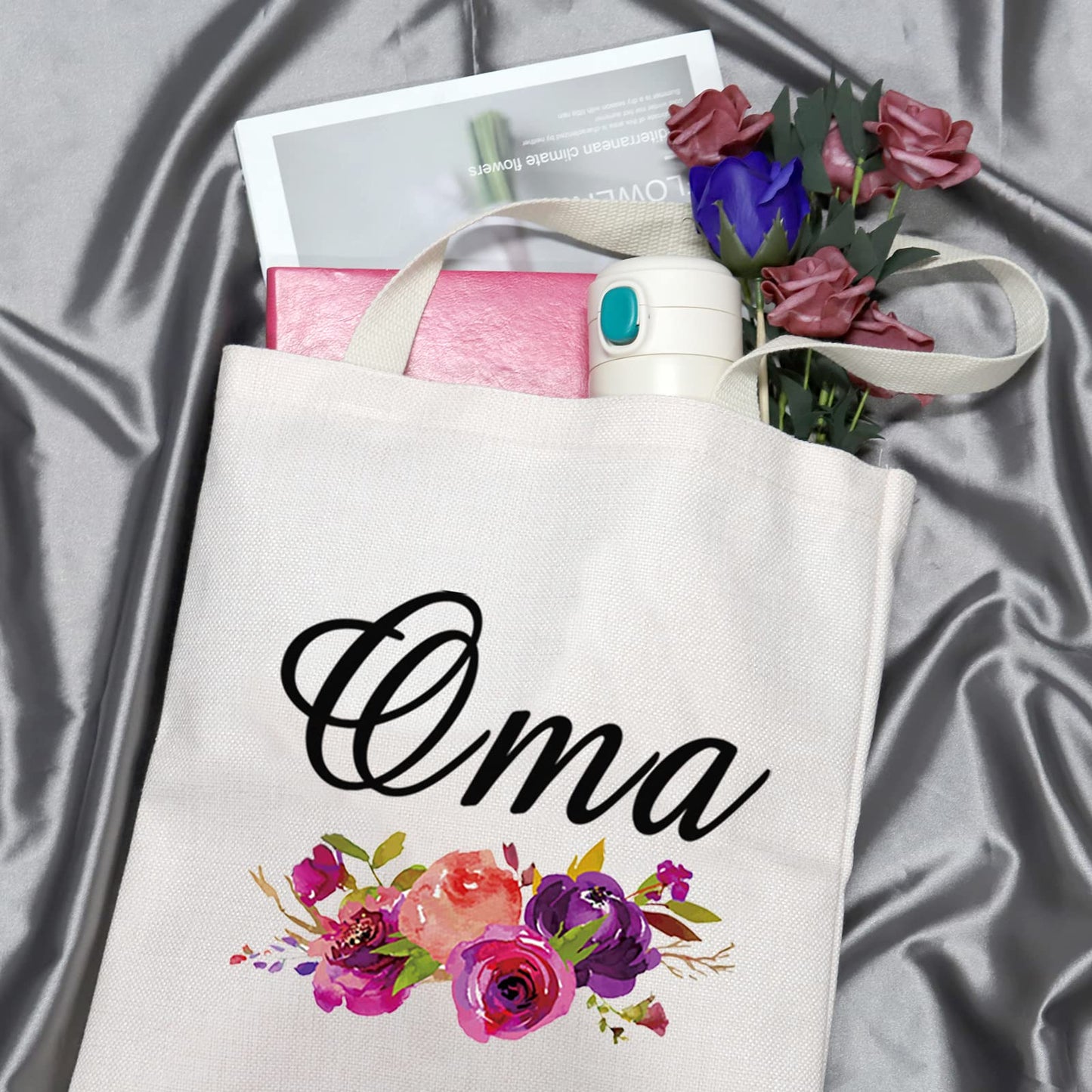 GJTIM Oma Gift Grandma Birthday Gift Oma Reusable Tote Shopping Bag Mother's Day Gift for Oma(Oma Tote)