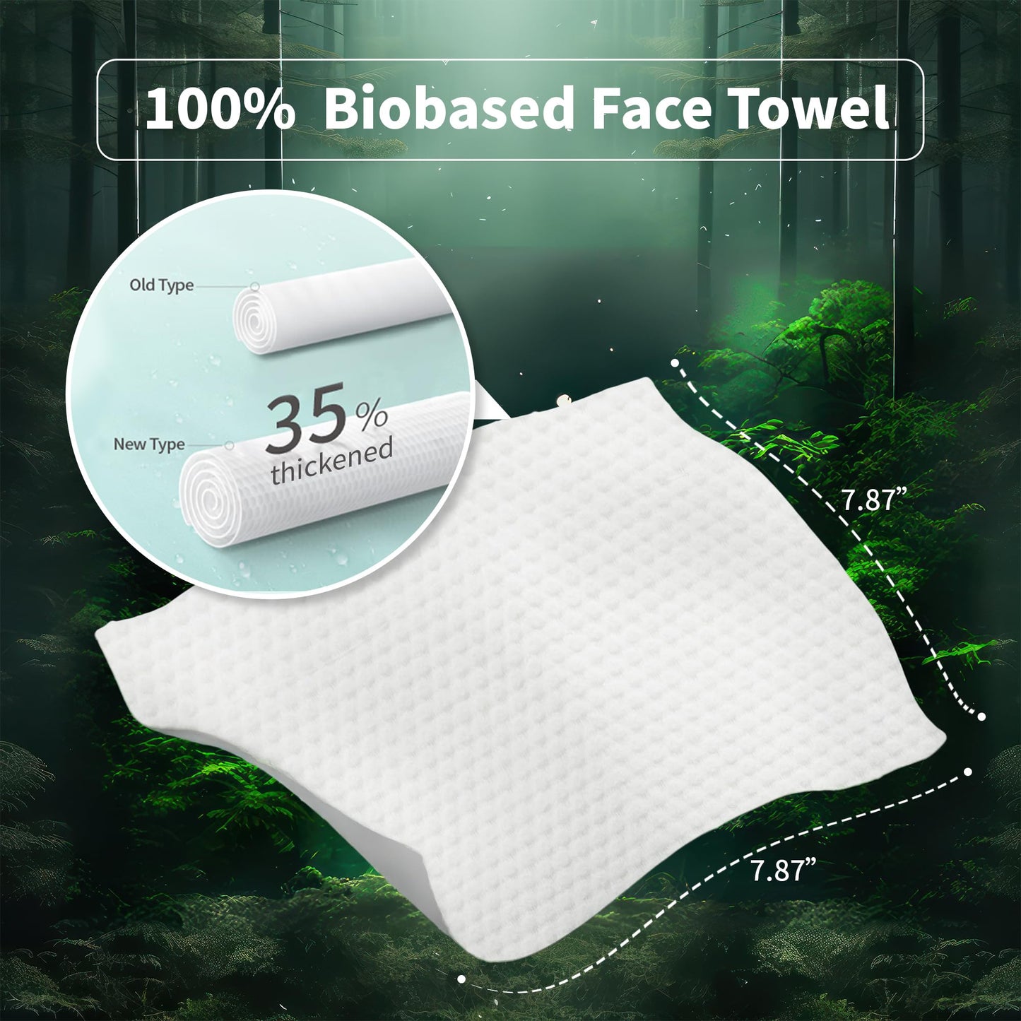 Ourmed Life Face Towels - Ultra Thick Disposable USDA Biobased Facial Clean Wash Cloth for Sensitive Skin, Lint- free Facial Tissue for Cleansing, Skincare and Makeup Remover, Dry Wipes, 240 count