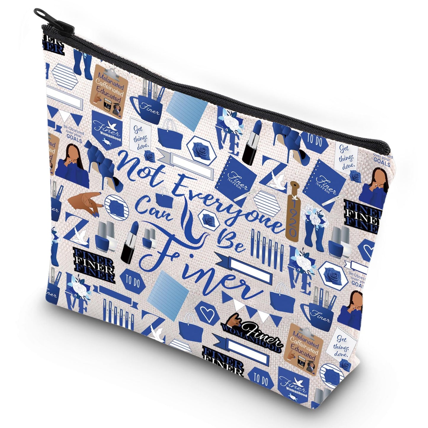 G2TUP Blue and White Dove Cosmetic Pouch Not Everyone Can Be Finer Greek Sorority Makeup Bag (Not Everyone New)