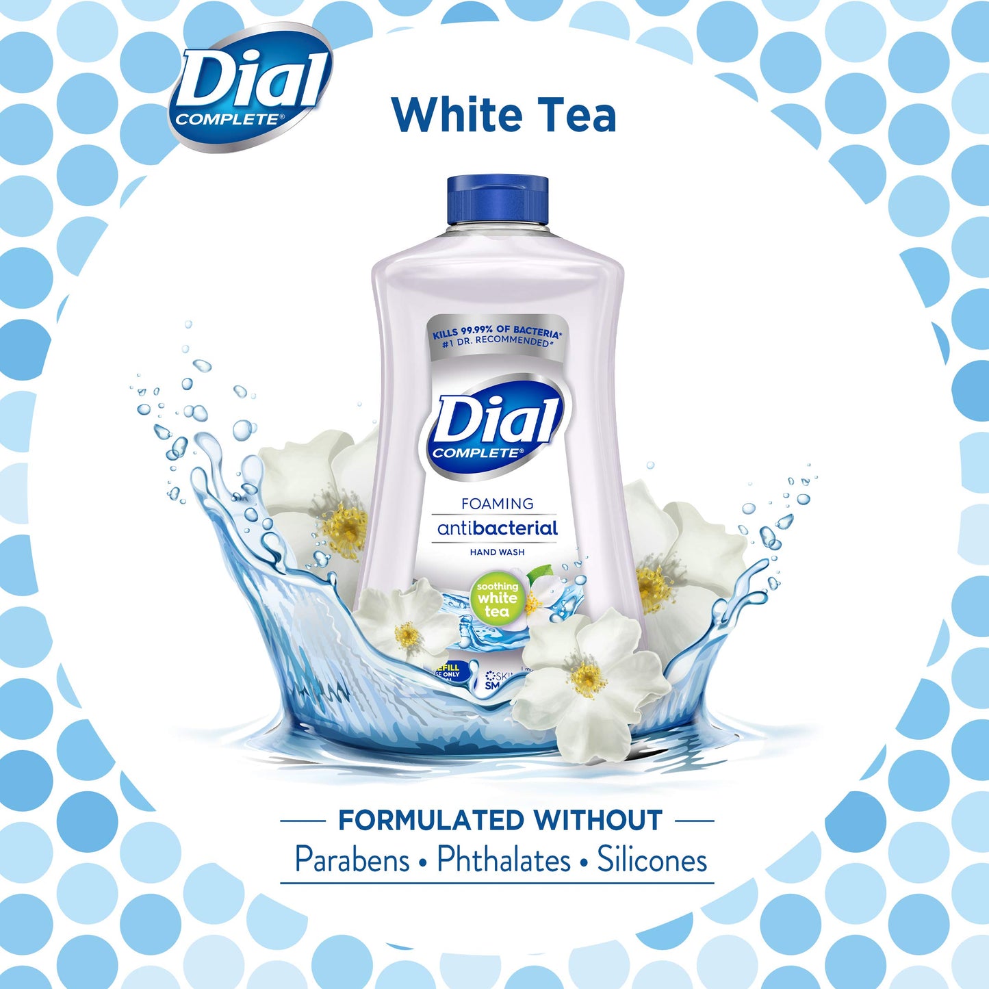 Dial Complete Antibacterial Foaming Hand Soap Refill, Soothing White Tea, 32 fl oz