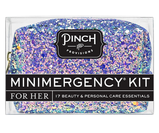 Pinch Provisions Mermaid Glitter Minimergency Kit, includes 17 Travel-Sized Cosmetic Essentials, Convenient for Purses, Emergency Beauty Accessories, Gifts for Holiday’s & Birthday’s