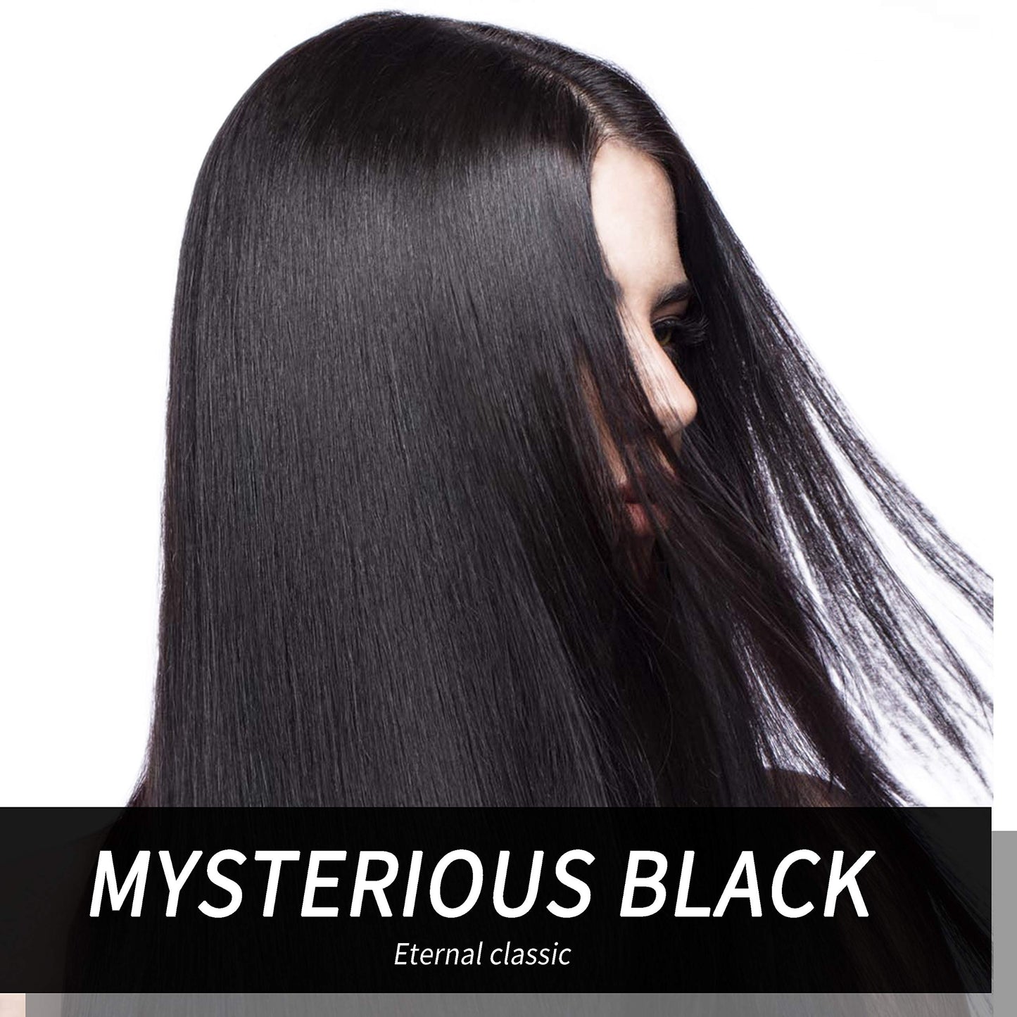 MSMY Colorful Wig Women's Long Straight Wigs Human Hair Wigs Long Straight Wigs for Women Heat Resistant Pastel Cosplay Wig (BLACK)