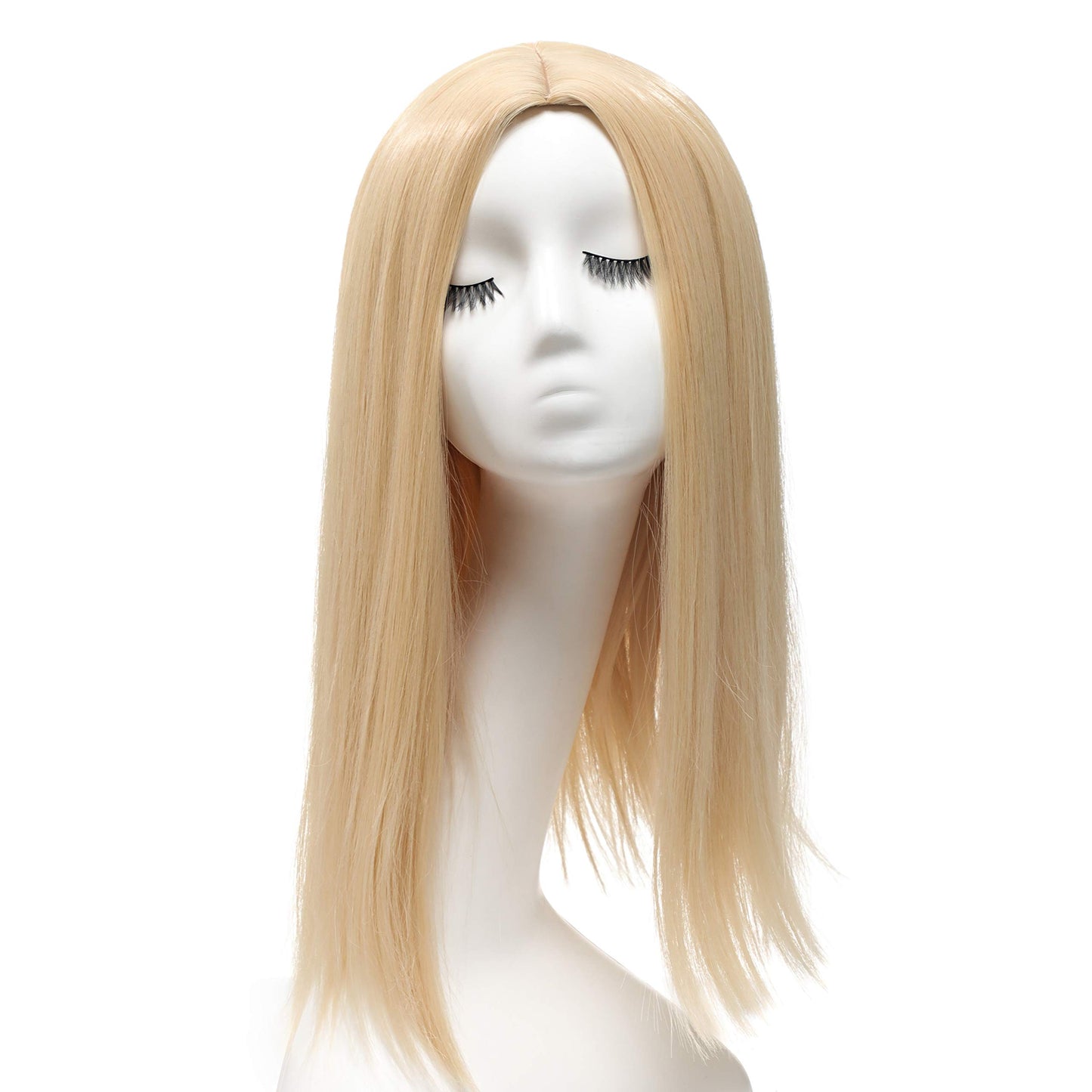 Blonde Wig Straight Hair Colorful Shawl Long Hair Split Women's Synthetic Girl Wig Middle Part Suitable for Daily Party Role Play Heat Resistant Natural 14’’ Lengthening Fashion