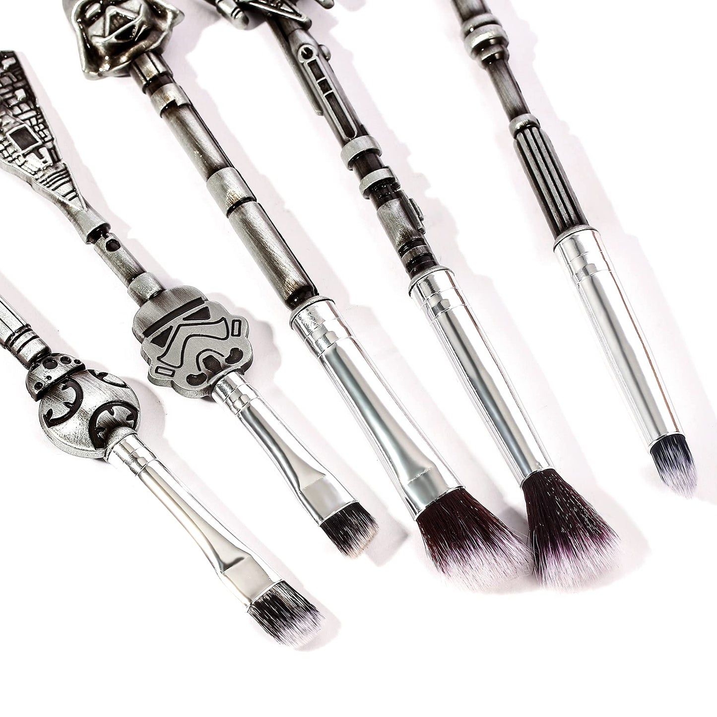 Baby Makeup Brushes Set - 5pcs Professional Classic Movie Series Cosmetic Brushes Foundation Blending Blush Eye Shadows Face Powder Brushes Kit for Fans (StarWars Makeup Brushes)