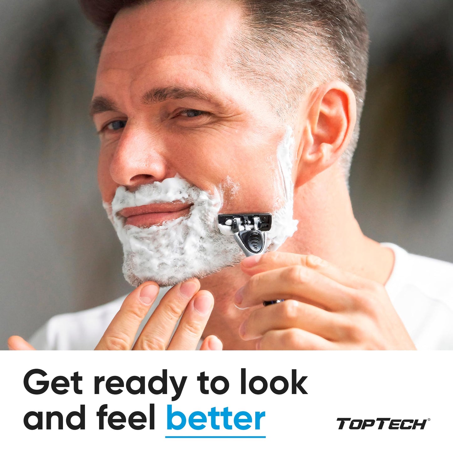 TopTech PRO 5 Razors for Men Trio Set - Manual Shaving Razors & Refills - 30 Count Pack (3 Handles + 27 Replaceable Cartridges) - 5-Blades Technology - Soft Shave & Sharp Blades - Great Refill Price