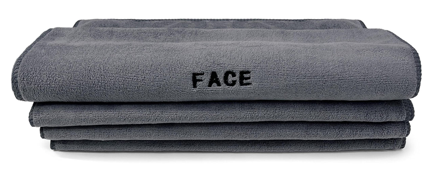 Crafty Cloth Microfiber Face Cloths | Ultra Soft Absorbent Face Towels for Washing Face | Grey