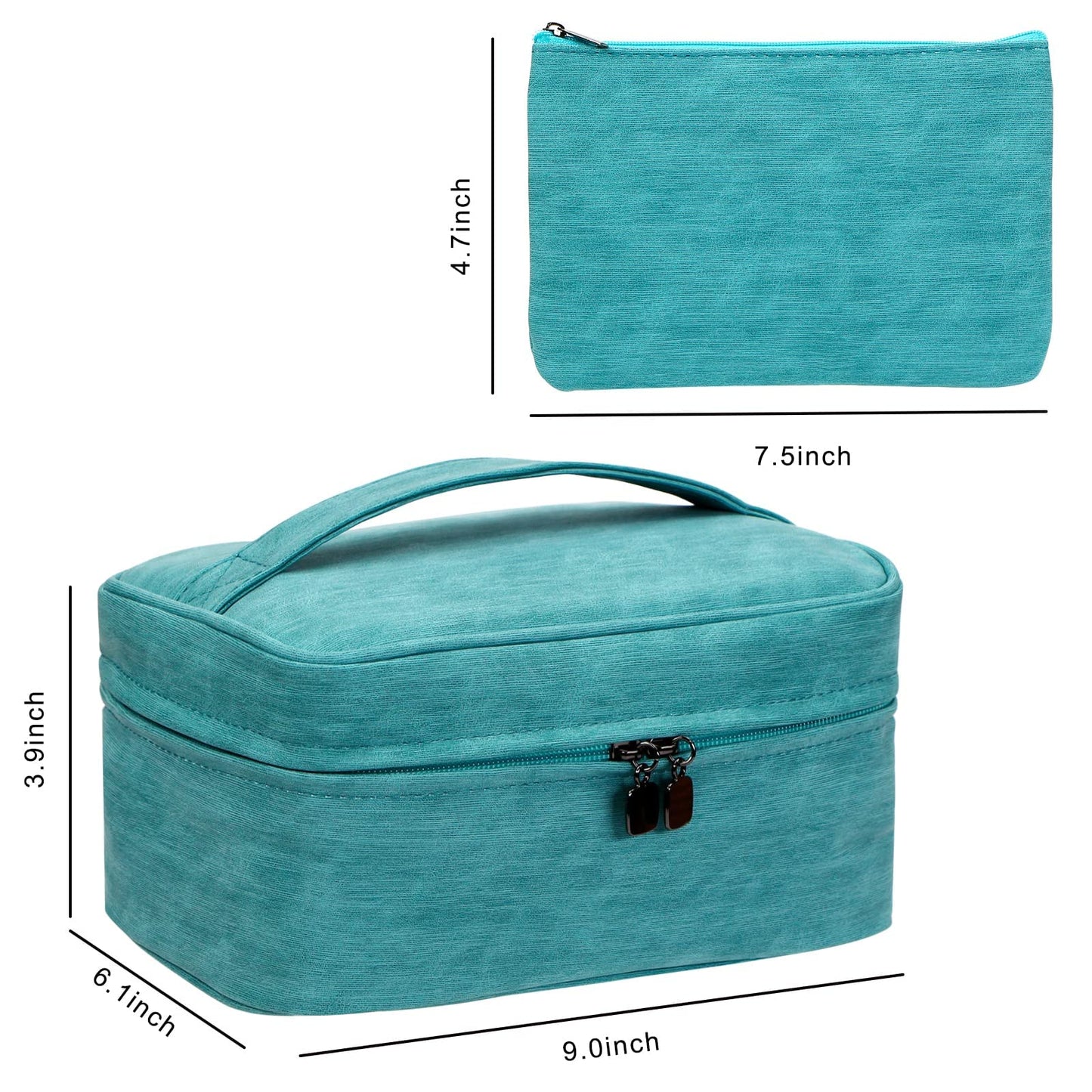 HIJJMAXX Makeup bag travel cosmetic bag makeup organizer bag travel make up bag Waterproof make up organizer bag makeup bags for women Girls.(Turquoise)