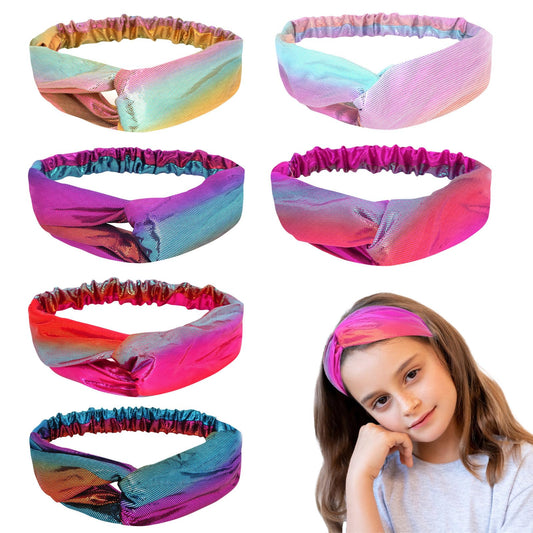 Casoty 6 Pcs Mermaid Headbands, Girls Headbands, Knotted Headbands for Women Girls, Adjustable Knot Head Wraps, Mermaid Hair Accessories for Daily Wear Birthday Party Gifts