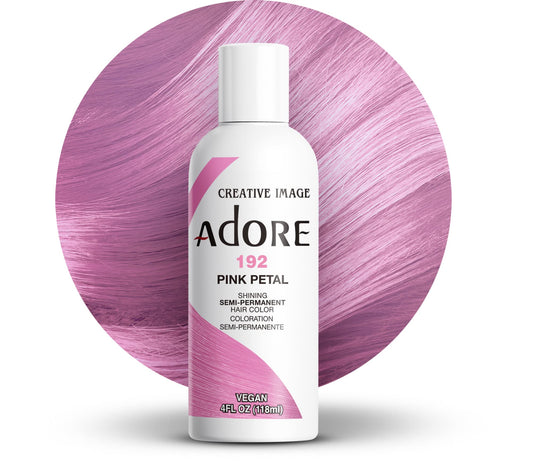 Adore Semi Permanent Hair Color - Vegan and Cruelty-Free Pink Hair Dye - 4 Fl Oz - 192 Pink Petal (Pack of 1)