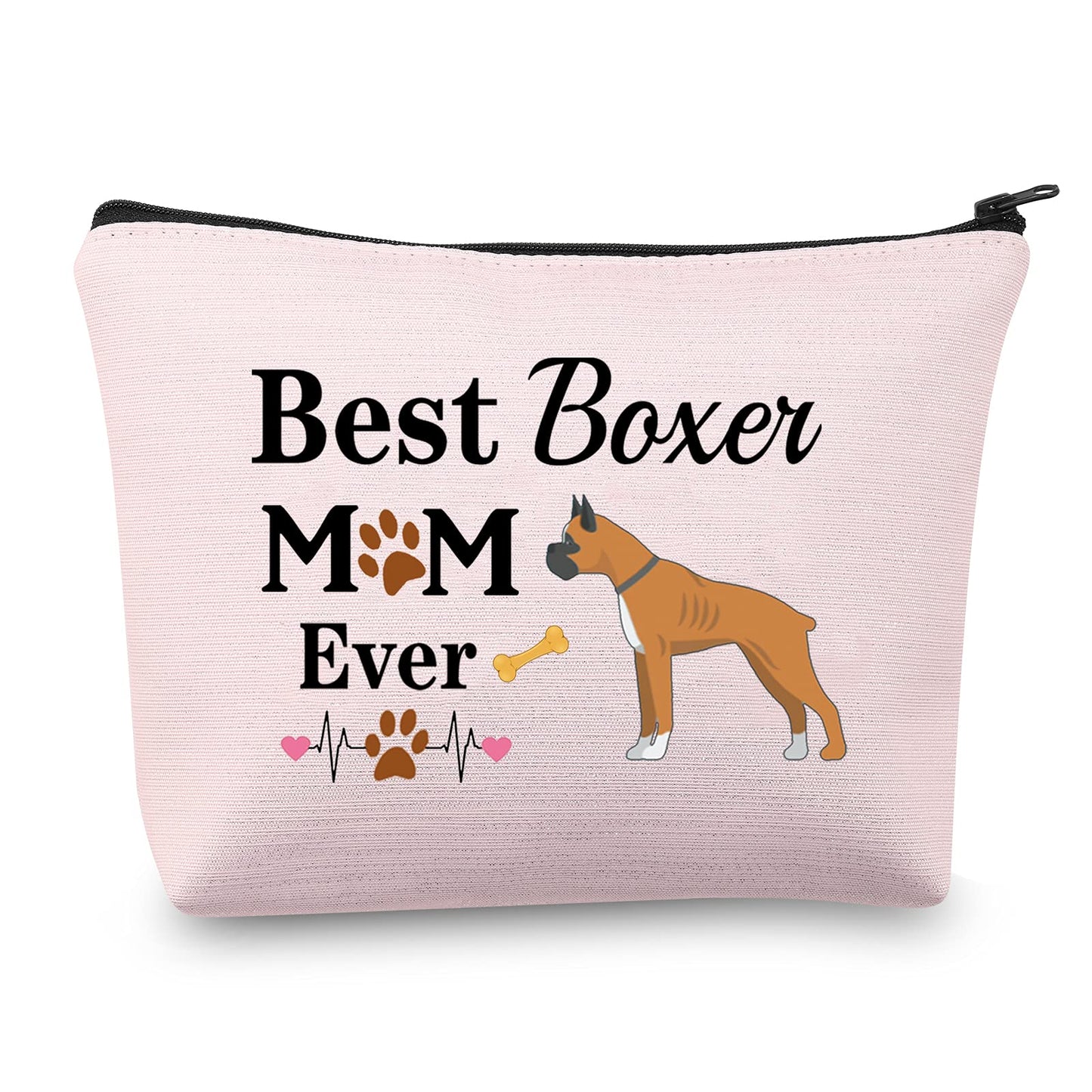 Boxer Mom Gifts Boxer Cosmetic Bag Best Boxer Mom Ever Makeup Bag Boxer Lover Gifts for Boxer Owner Travel Bag Toiletry Bag Organizer Case Purse Pouch (Boxer Mom Cosmetic Bag)