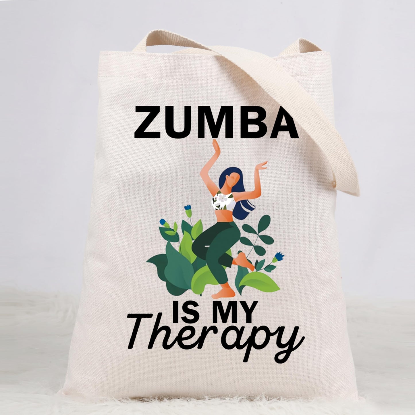 XYANFA Zumba Is My Therapy Zumba Lover Makeup Bag Zumba Instructor Gift Zumba Dance Fitness Coach Teacher Zipper Pouch (ZUMBA IS MY Therapy Tote Bag)