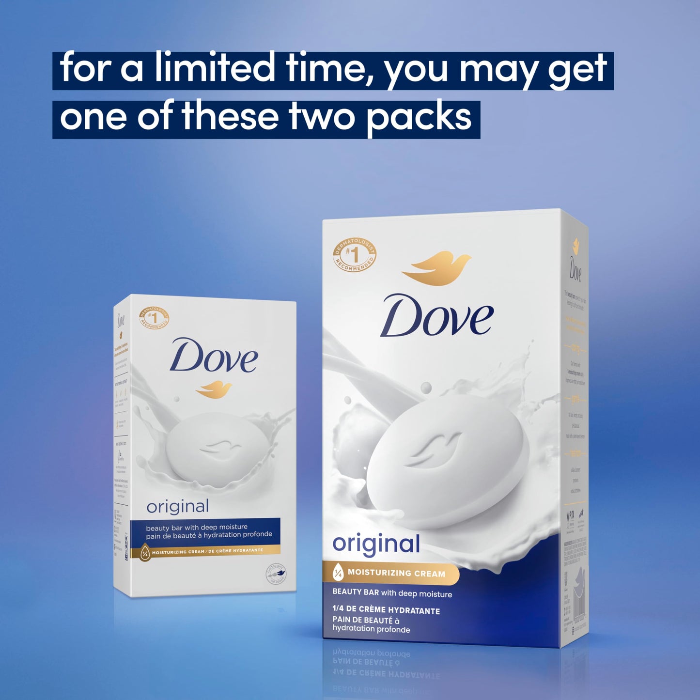 Dove Beauty Bar Soap Original, 6 Bars for Soft, Smooth Skin, with 1/4 Moisturizing Cream 3.75 oz