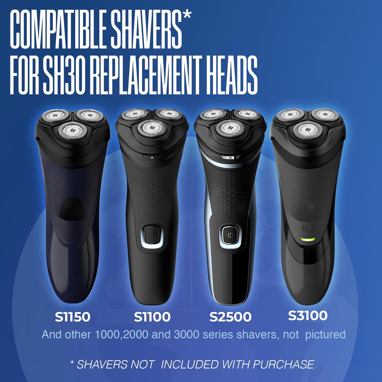 9 Pcs AQREP4U Replacement Heads Compatible with Philips Norelco Shaver Series 3000 Replacement Blades, 2000, 1000 and S738 and S1560 Electric Razor for Men Replacement Heads Razor Blades Shaver