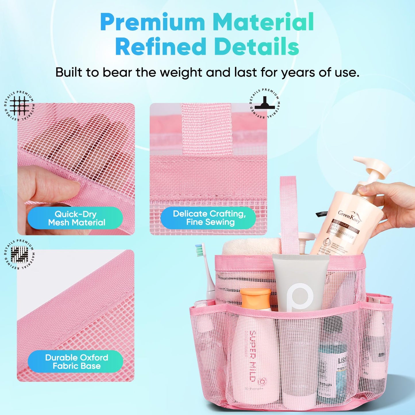 EUDELE Mesh Shower Caddy Portable