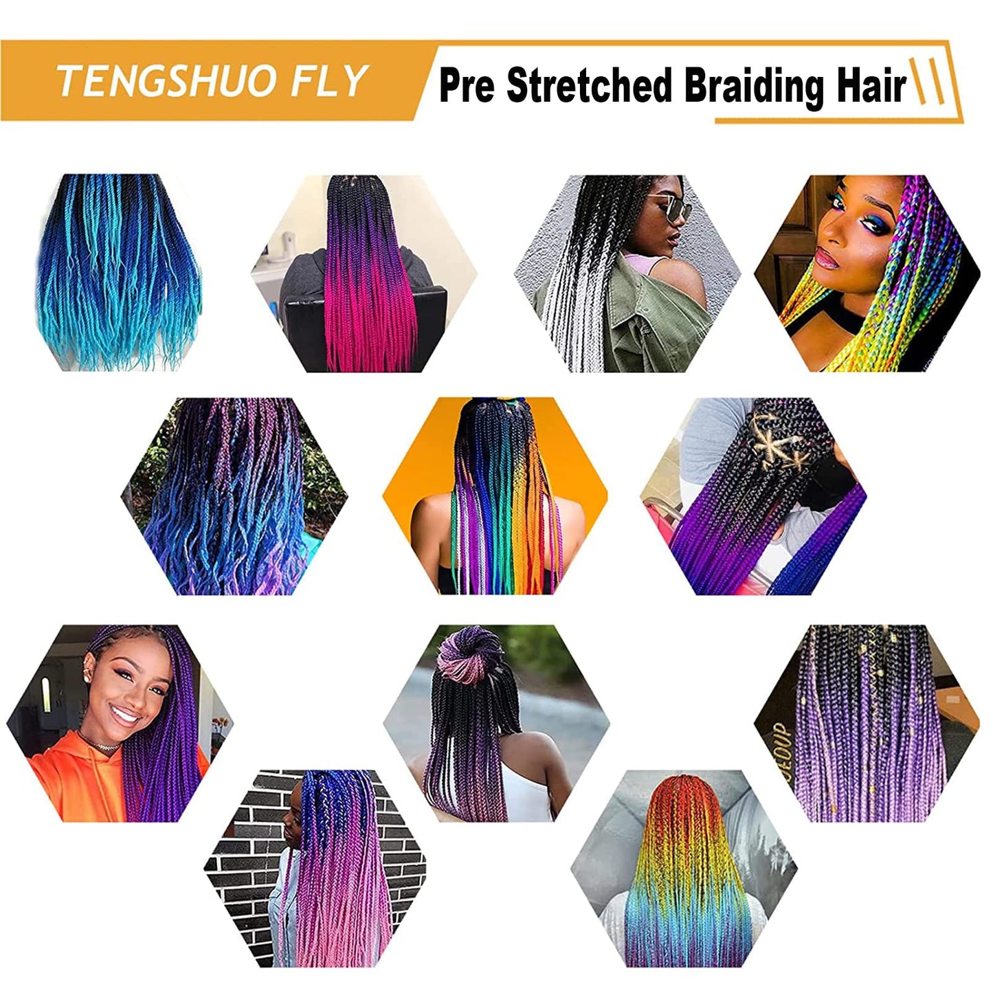 TENGSHUO FLY Pre Stretched Braiding Hair Ombre 30 Inch 6 Packs Synthetic Crochet Braids Hot Water Setting Professional Soft Yaki Texture Synthetic Hair Extensions(30 Inch (Pack of 6),30-Purple)