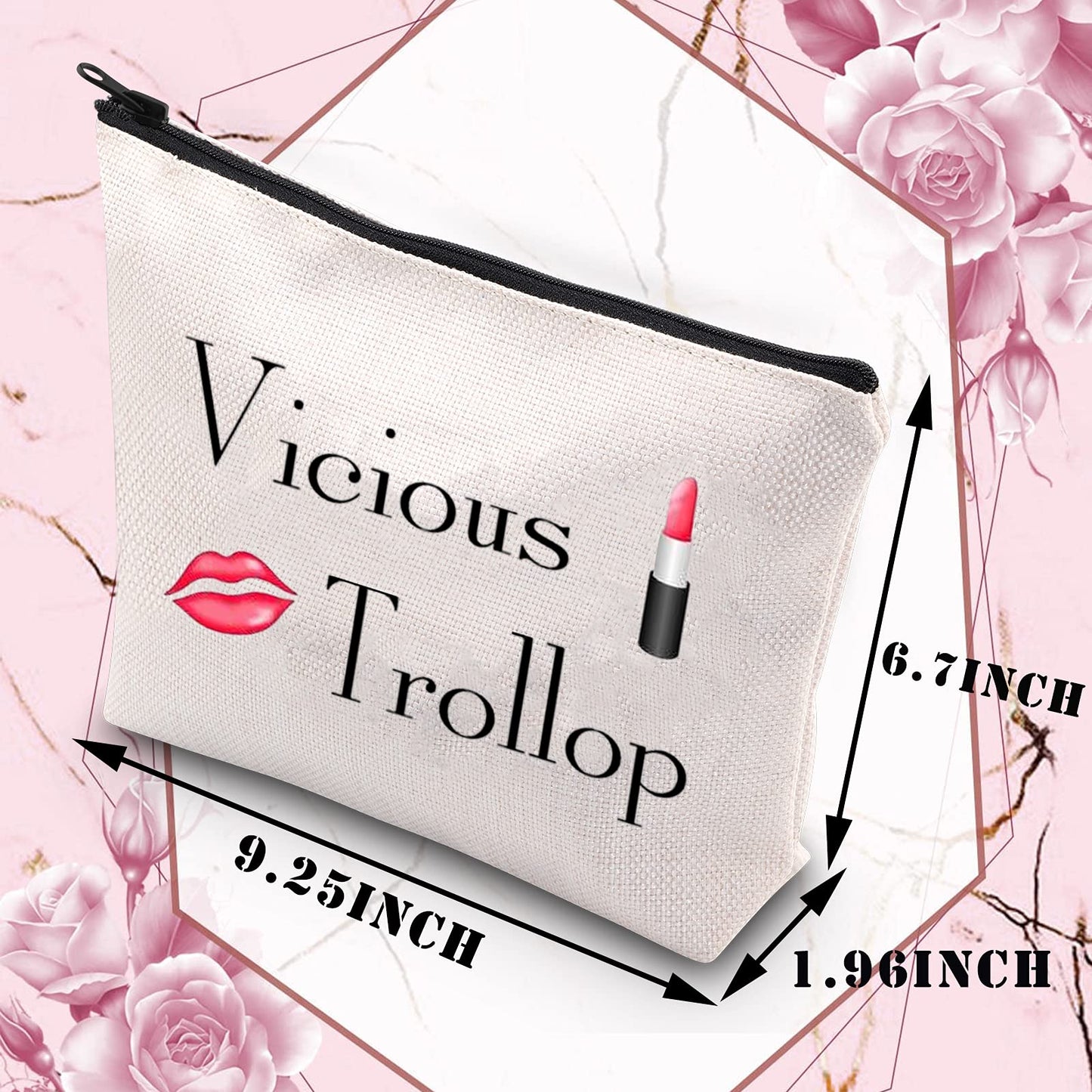 BDPWSS Vicious Trollop Bride Wedding Cosmetic Bag For Friend Bff Bride To Be Makeup Pouch Bridal Shower Gift (vicious trollop)