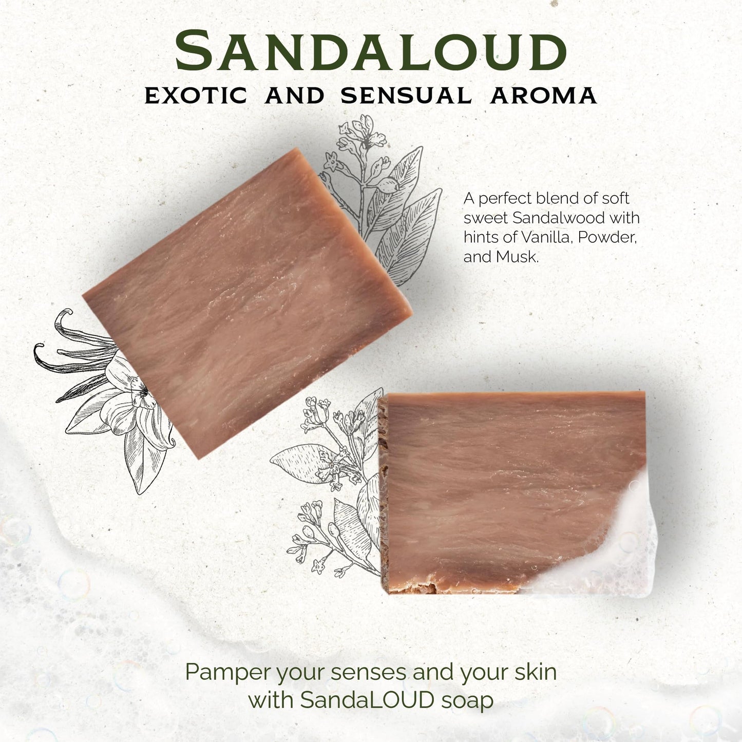 Iron Lion Soap - SandalOUD Organic Soap Bar - Made in USA - Plant Based, Vegan, Cold Process Handmade Soap - Moisturizing Bath Soaps for All Skin Types - (3 Pack)