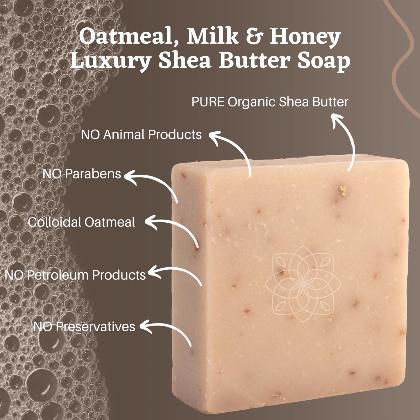 Majestic Lather Oatmeal, Milk & Honey Luxury Bar Soap For Face & Body - Gentle Skin Cleansing & Soothing with Colloidal Oatmeal, Shea Butter & Natural Oils. For All Skin Types