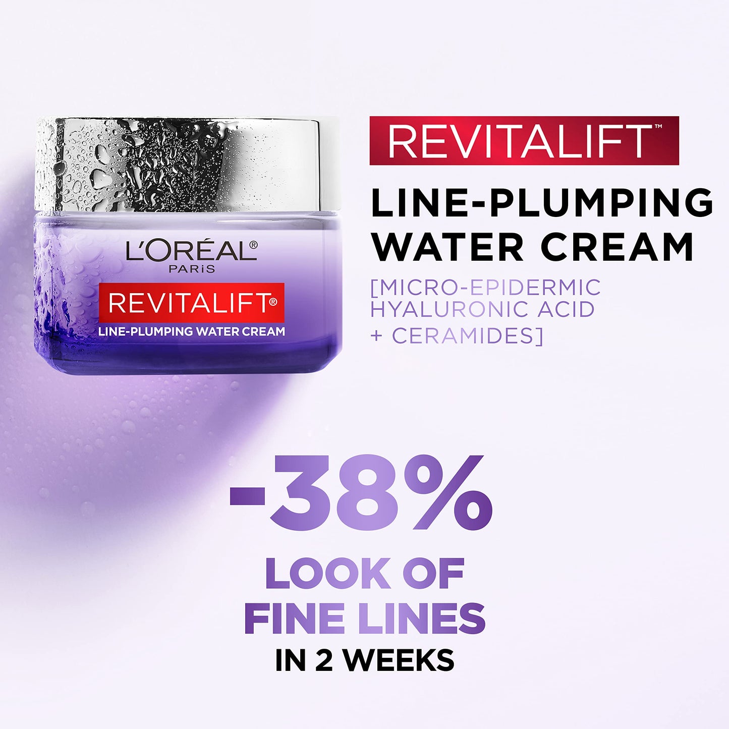 L'Oreal Revitalift Derm Intensives Micro-Hyaluronic Acid + Ceramides Line-Plumping Water Cream