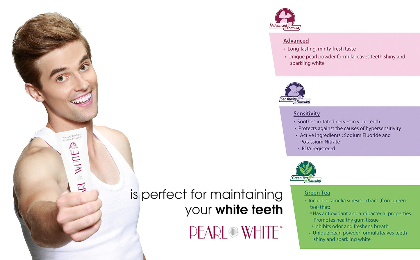 BEYOND Pearl White Whitening Toothpaste (Green Tea, 4.2 oz / 120 g)