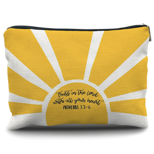 Nogrit Christian Inspirational Makeup Bag Cosmetic Bags for Women, Christian Gifts for Women Faith, Religious Bible Verse Small Makeup Cosmetic Bag for Purse, Proverbs 3:5-6