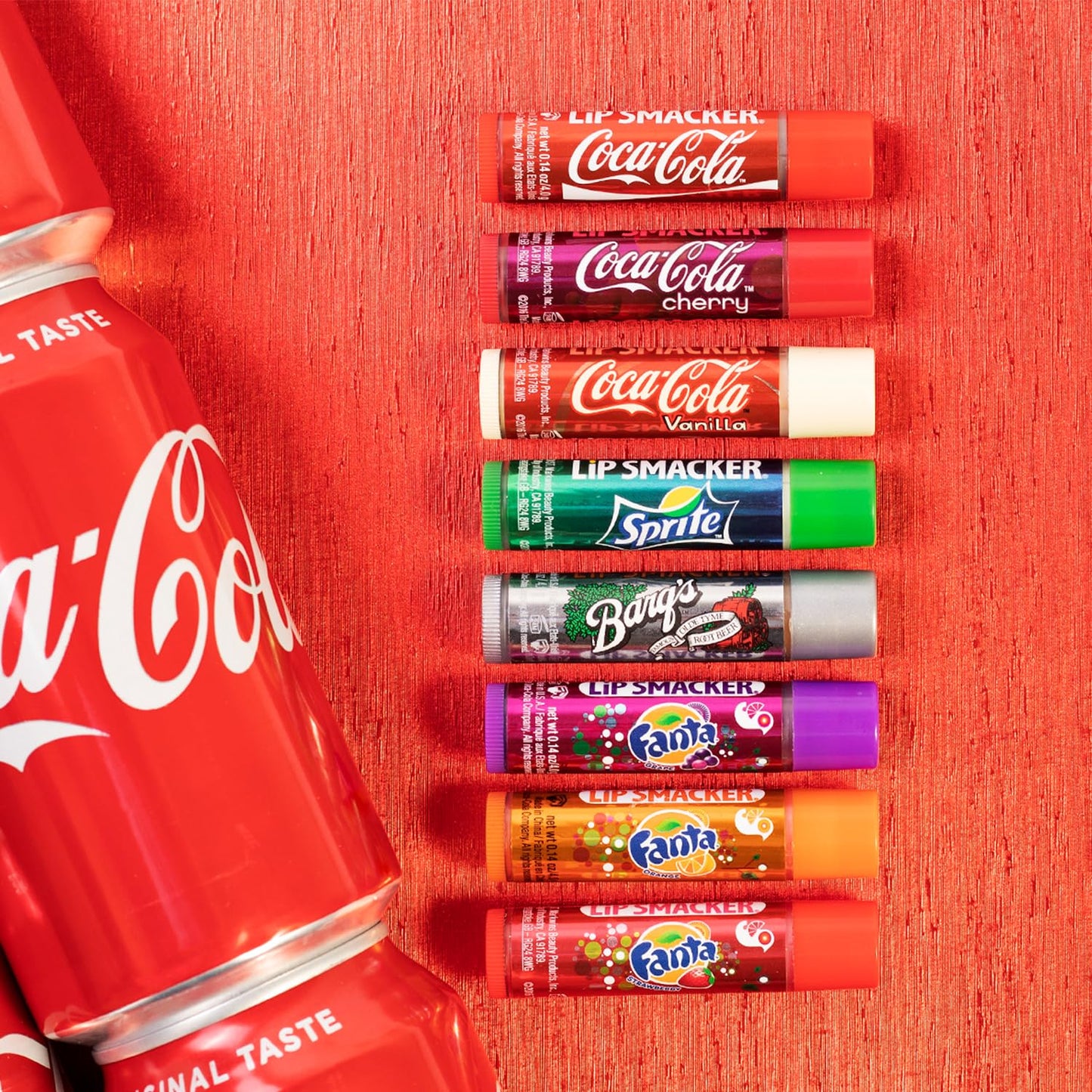 Lip Smacker Coca-Cola 8 Flavored Balms & Cotton Candy Lip Balm Bundle