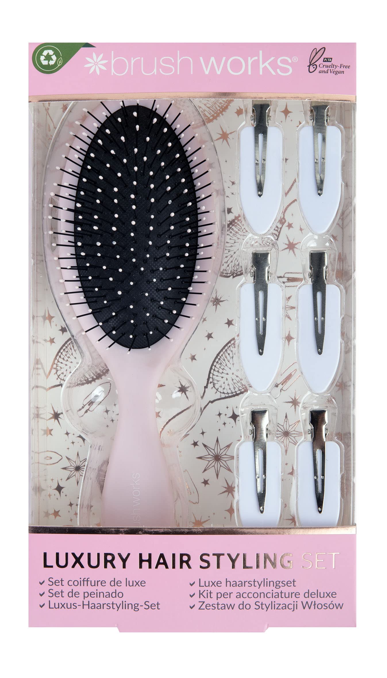 Brushworks Luxury Pink Hair Styling Set, One Size