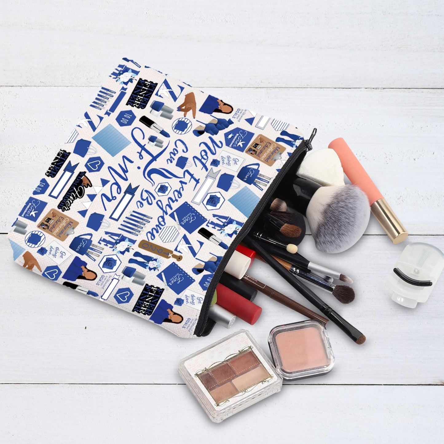 G2TUP Blue and White Dove Cosmetic Pouch Not Everyone Can Be Finer Greek Sorority Makeup Bag (Not Everyone New)