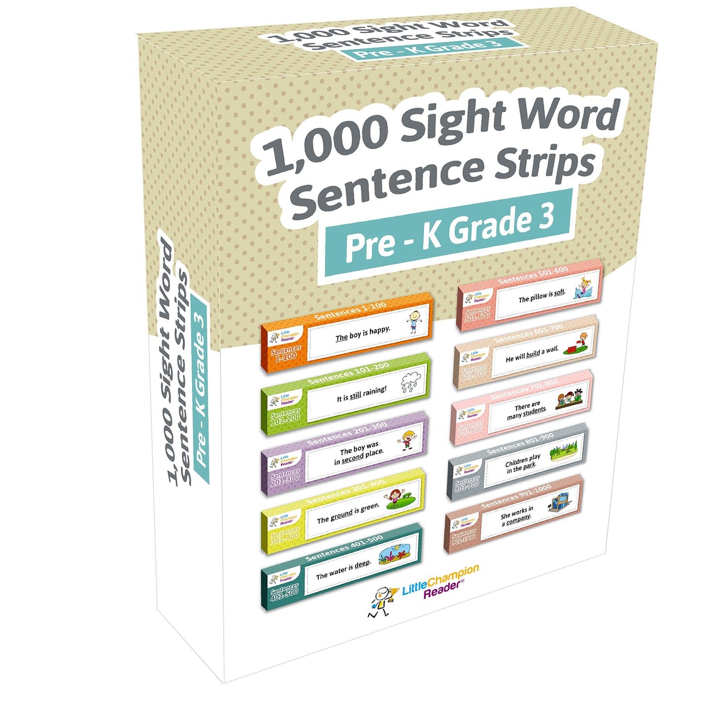 1,000 Sight Word Sentence cards with Picture + Sentence - 1,000 Fry Dolch Word Flashcards in 10-Pack Bundle Set, Pre-K to 3rd Grade, Teaches 1,000 Dolch Fry High-Frequency Sight Word Sentences