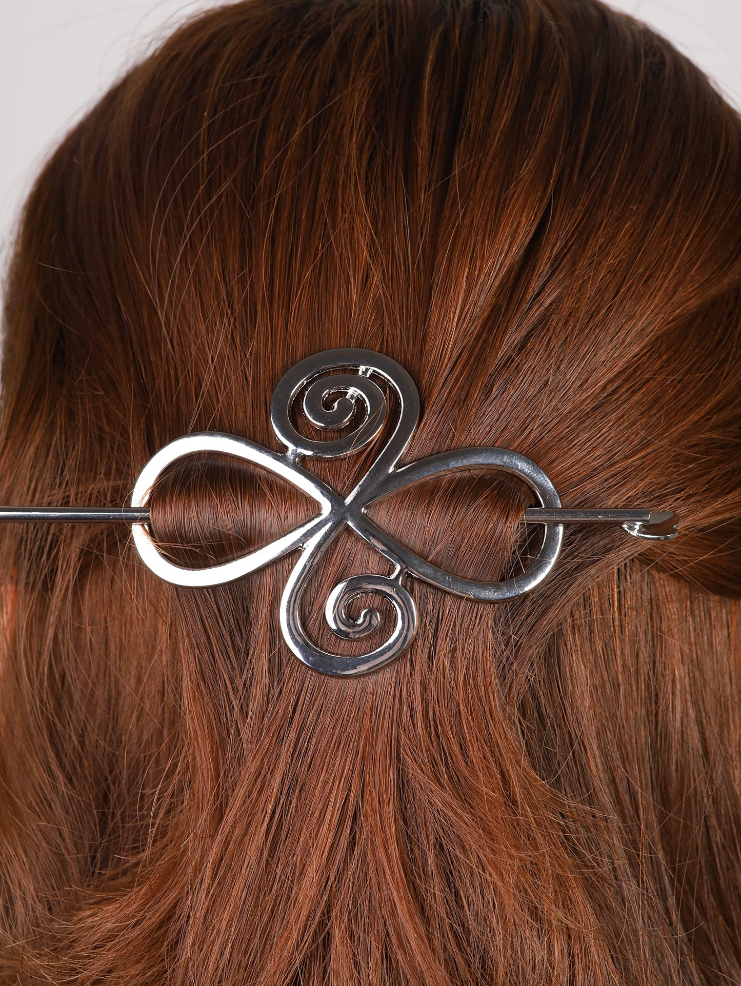 HAQUIL Viking Hair Accessories Antique Viking Celtic Knot Celtic HairPins Clip Silver Hair Sticks Irish Hair Decor For Long Hair Jewelry