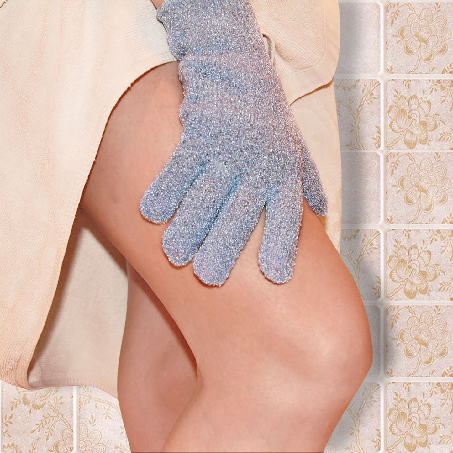 Evridwear Exfoliating Glove for Shower Man and Women, Dual Texture Bath Body Scrub Gloves Dead Skin Cell Remover forHome Spa, Massage,with Hanging Loop (3 Gloves Not 3 Pair)