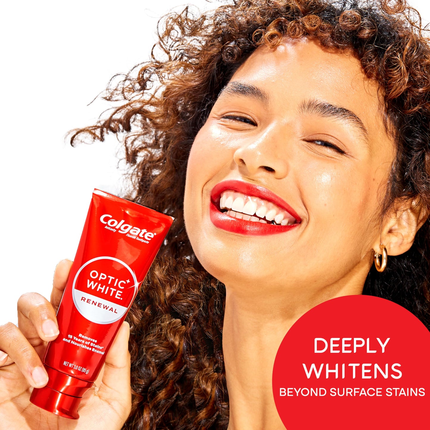 Colgate Optic White Renewal Teeth Whitening Toothpaste, Whitening Fluoride Toothpaste, Effectively Removes Tea, Coffee, and Wine Stains, Made with Hydrogen Peroxide, Brilliant Shine, 3 Pack, 3.0 oz