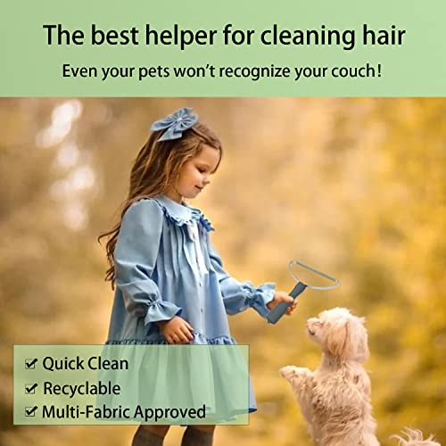 (Sea-Green) Lint Plus Cleaner Pro Pet Hair Remover,Special Dog Hair Remover Multi Fabric Edge and Carpet Scraper Easy Remover for Couch,Pet Towers & Rugs-Gets Every Hair!